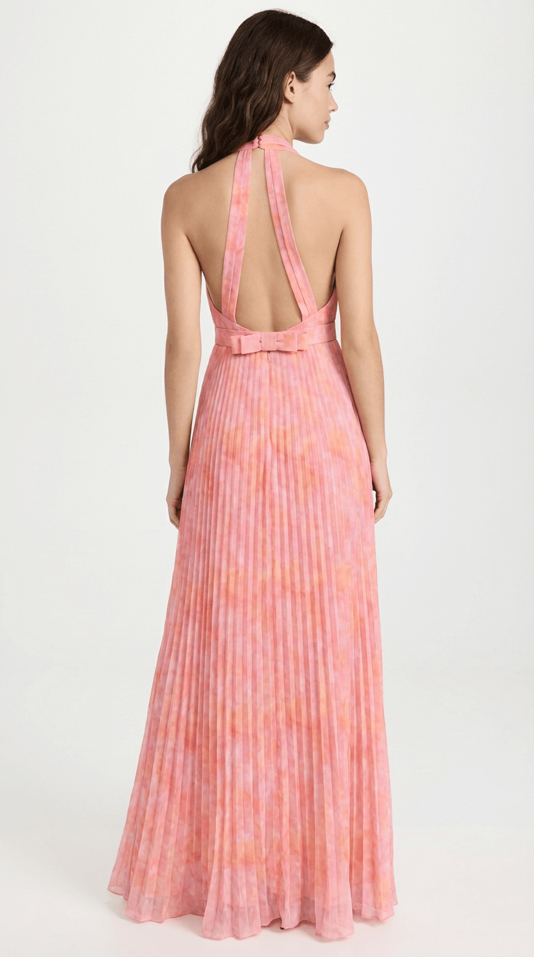 Eloria | Pleated Halter Maxi Dress
