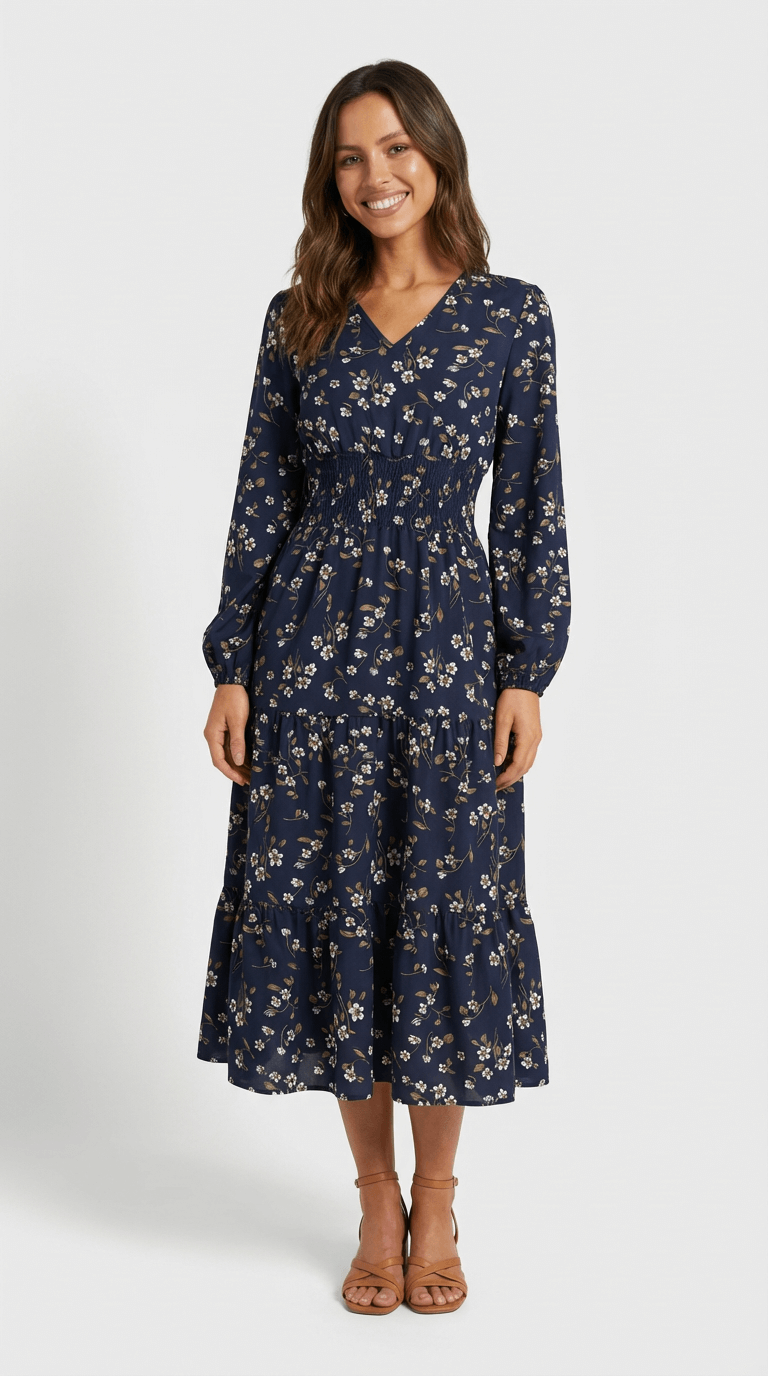 Elowen | Floral Smocked Midi Dress
