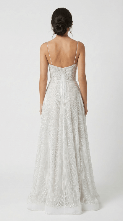 Charlise | White Sequin Maxi Dress