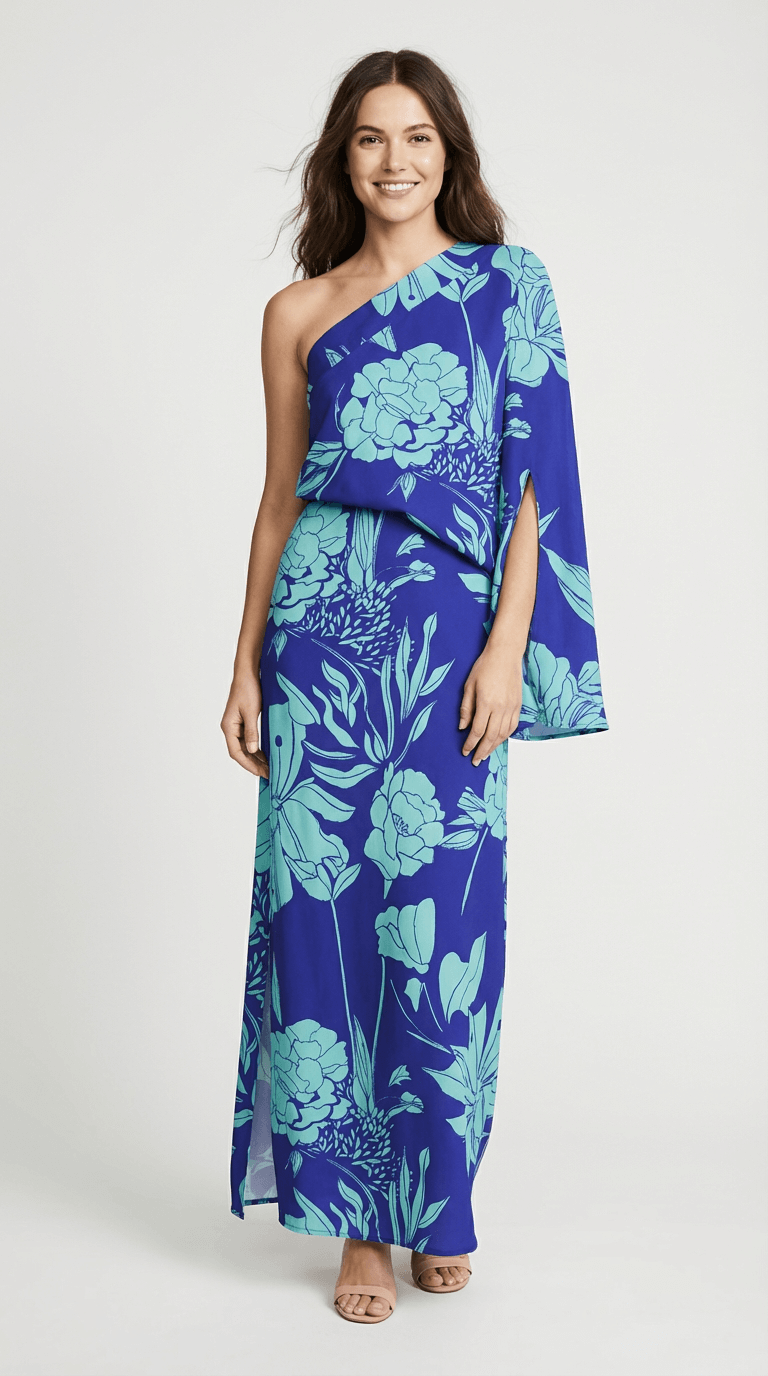Rosella | Printed One-Shoulder Floral Dress
