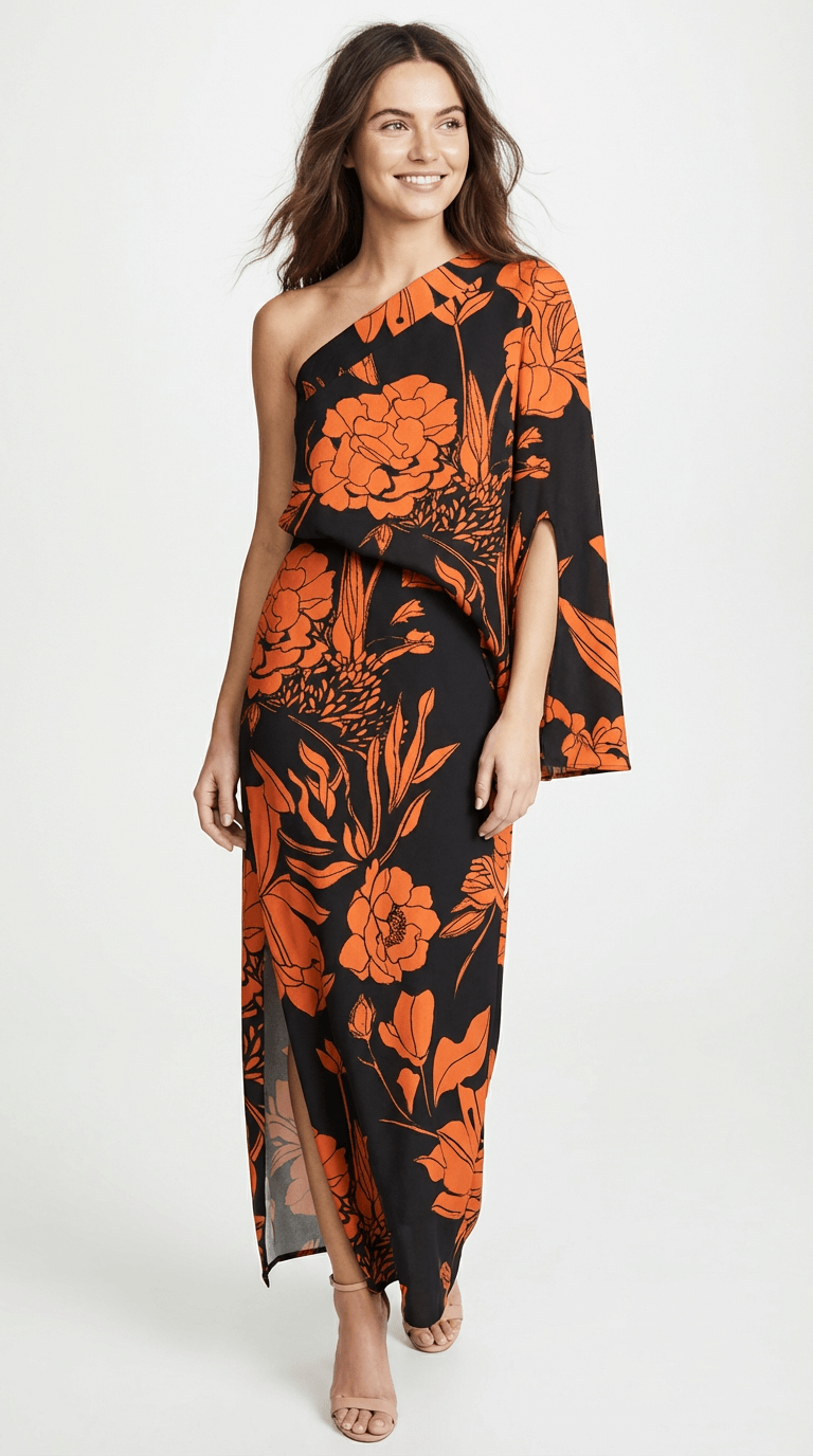 Rosella | Printed One-Shoulder Floral Dress