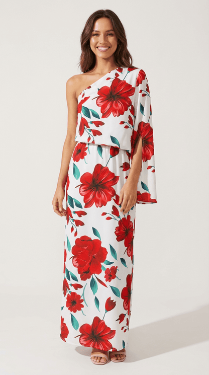 Rosella | Printed One-Shoulder Floral Dress