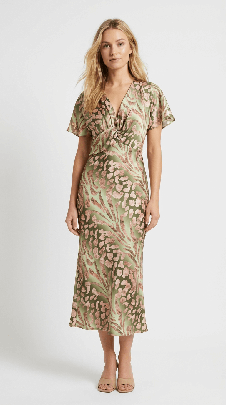 Serava | Floral Twist Midi Dress