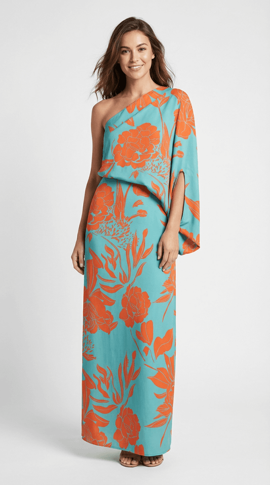Rosella | Printed One-Shoulder Floral Dress